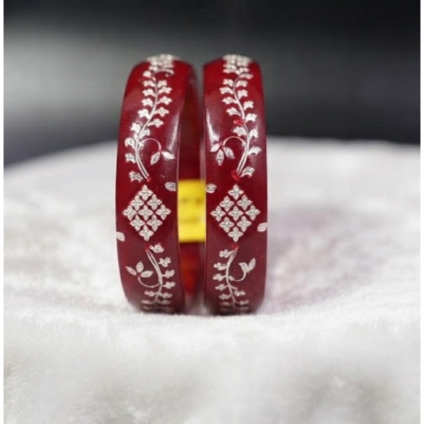 Timeless Floral Red Silver Pola Pair
