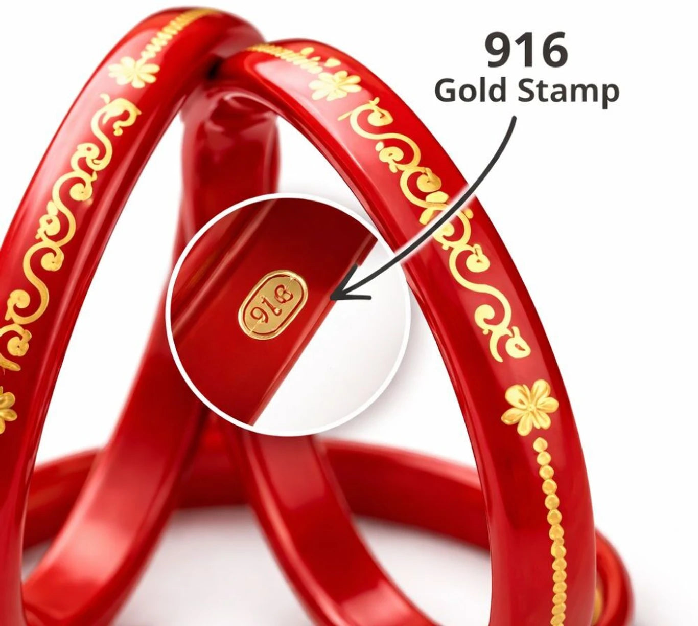 Premium 22KT (916) Gold Handmade Pola Bangles | Light Weight Daily Wear
