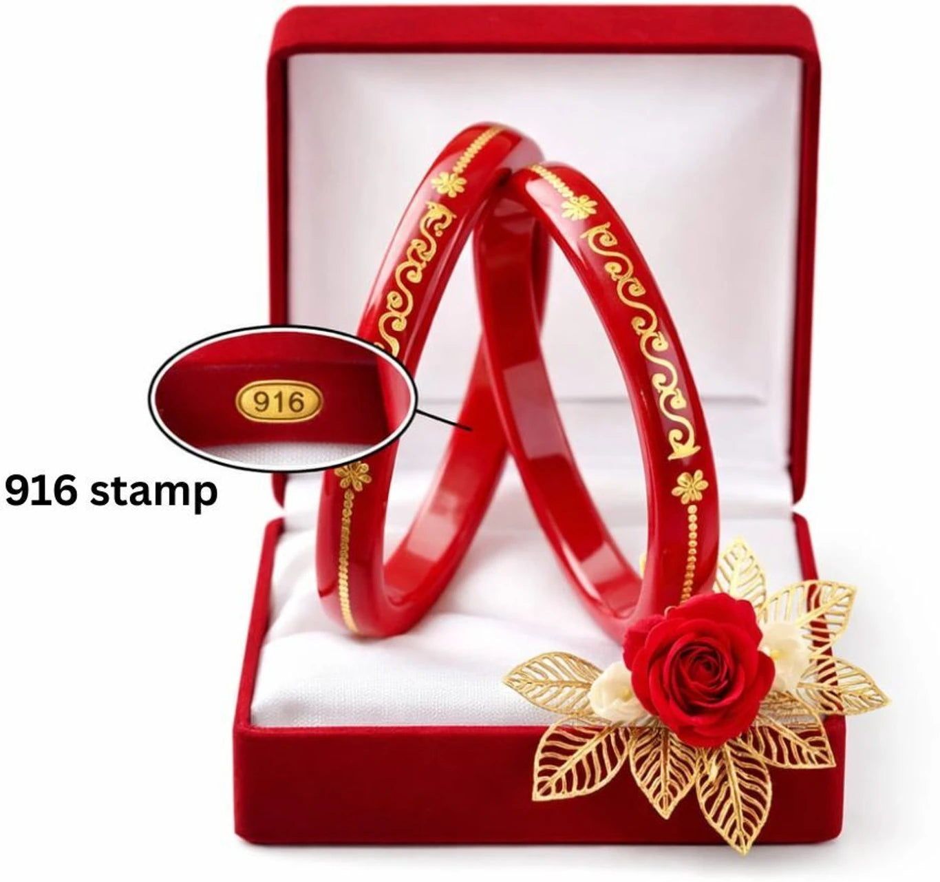 Premium 22KT (916) Gold Handmade Pola Bangles | Light Weight Daily Wear