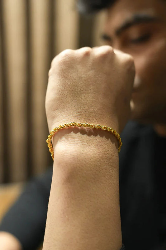 Luxury Gold Rope Chain Necklace & Bracelet Combo Set